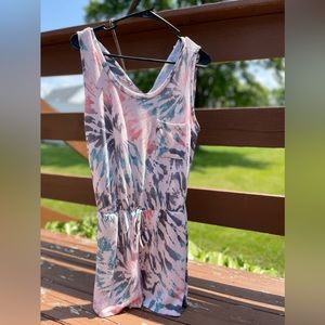 Pink Lily Time To Begin Again Tie Dye Blush Romper